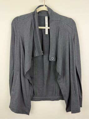 Lululemon Coast Wrap Heathered Gray Modal Cardigan Jacket Size 2